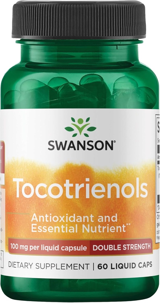 Swanson Double Strength Tocotrienols - Antioksit - (60 Sıvı Capsules, 100 mg Her)