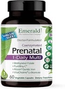 EMERALD LABS Prenatal 1-Daily Multi - Prenatal Multivitamin with Torchated Folate, Iron, Whole-Gluten-Free - 60 Sebze Kapsülleri