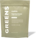 Rookie Wellness Greens + Superfoods - Greens Superfoods Toz İçecek Tüm Gıda Kaynaklarılı Malzemeler Konins Vitaminleri, Probiyotikler, Antioksiler ve Baobab Fiber (30 Hizmetler, Crisp Apple)