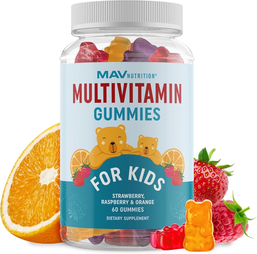 Çocuklar Multivitamin Gummies | Vitaminler A, B, C, D & Çinko Immunity, growth & Development | Çocuklar için Günlük Multivitaminler 2+ | Non-GMO, Third-Party Tested Karma Meyve Supplement | 60 Gummies
