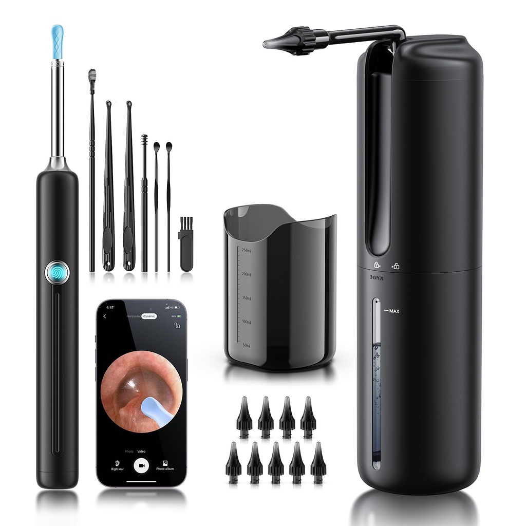 Ear Wax Removal - Electric Ear Irrigation Flushing System with 4 Basınç Modes, Ear temizleyici Tool with 7 Techs Ear Set, Safe and effective Earwax Removal Kit