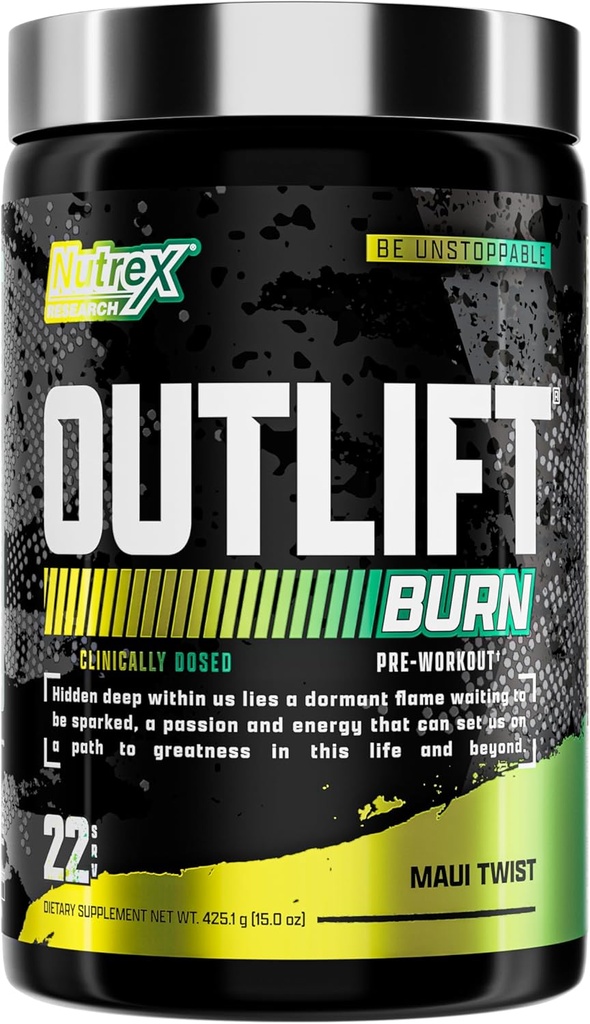 Nutrex Outlift Burn Pre-Workout Supplement for Energy, Focus & Endurance 