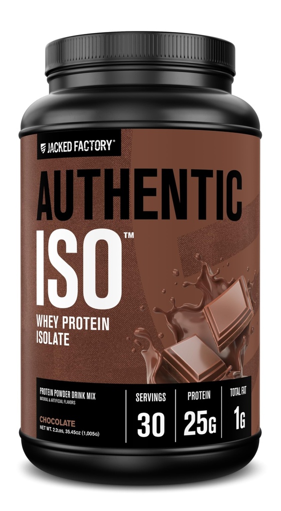 Jacked Factory Authentic ISO Grass Fed Whey Protein Isolate Powder - Χαμηλός υδατάνθρακες, μη ΓΤΟ πρωτεΐνη οικοδόμησης μυών w/No Fillers, μετά την αποκατάσταση προπόνηση, σοκολάτα