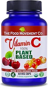 THE GÖRÜN CO. 100% Plant-Based Vitamin C 60 Capsules 125 mg - Yetişkinler Immune System Antioksi Support Diyetary Supplement - Tüm Gıda Vegan Supplements from Organic Non-GMO Gluten-Free Fruits 125mg - Yetişkinler Immune System Antioksi Support Diyetary Supplement - All Food Vegan Supplements from Organic Non-GMO Gluten-Free Fruits