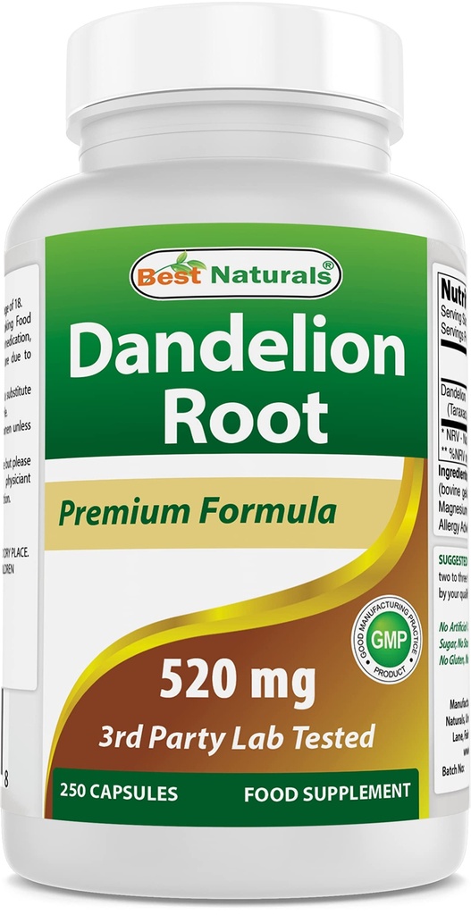 En İyi Doğallar Dandelion Root 520 mg 250 Capsules