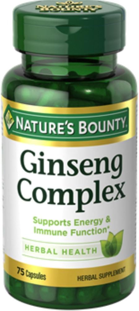Nature's Bounty Ginseng Complex Herbal Health Capses 75 ea ( Συσκευασία των 5)