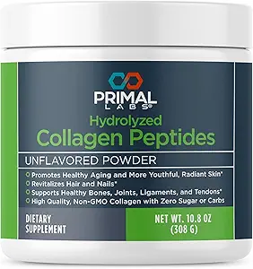 Primal Health Hydrolyzed Collagen Peptides - Multi Collagen Blend - Προάγει υγιή μαλλιά, νύχια, δέρμα, & αρθρώσεις - Μη ΓΤΟ & Κετό Φιλικό - Άγευστη πρωτεΐνη σκόνη - 30 Σερβιέτες