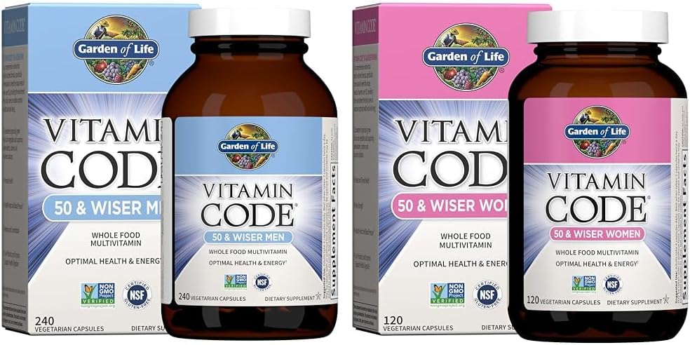 Kadınlar için Erkekler ve Multivitamin Bahçe - Vitamin Kodu 50 & Wiser Women's Raw Whole Food Supplement