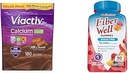 Viactiv Calcium Plus συμπλήρωμα βιταμίνης D μαλακά μάσημα, καφέ, σοκολάτα γάλακτος, 180 Count & Vitafusion Ίνες Well Συμπλήρωμα χωρίς ζάχαρη, Ροδάκινο, Φράουλα και BlackBerry Γεύση