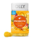 OLLY Probiyotik Gummy, 1 Milyar CFUs, Immune ve Digestive Support, Chewable Probiyotik Supplement, Mango, 80 Count