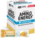 Βέλτιστη διατροφή Amino Energy Plus Πακέτα ενυδάτωσης, On-The-Go Caffien Stick Packs, Surfside Citrus, 25 Count