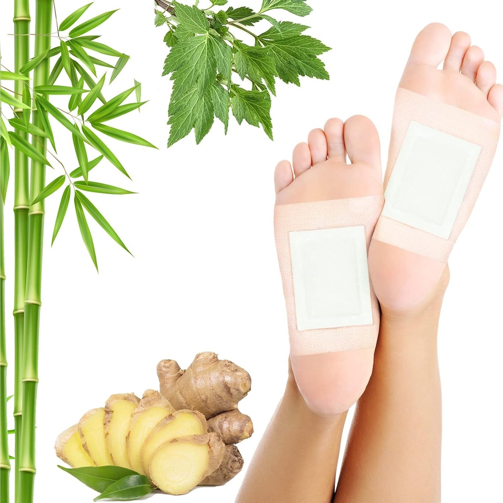 Lymphatic Drainage Ginger Foot Pads 50 Pads - Ginger Oil Foot Patches Deep Cleansing Sleep Aids Relieve Stres ve Fatigue Uyku Kalitesini Geliştiriyor