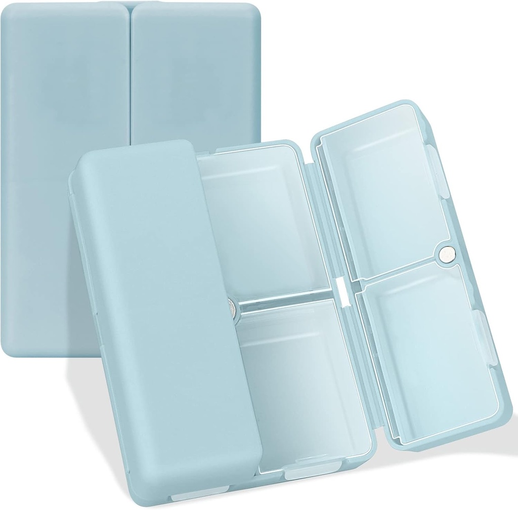 FYY Daily Pill Organizer, 7 Karşılaştırmalı Tatil Pill Case, Purse Pocket Vitaminleri tutmak için Purse Pocket,Cod Liver Oil,Supplements and Drug-Mavi