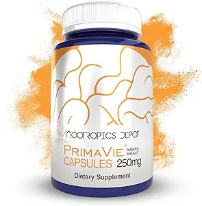 Nootropics Depot PrimaVie Shilajit Capsules | 250 mg | 90 Count | Purified Extract | Ayurvedic Herb | Destekler Mitochondrial Function + Boosts Endurance