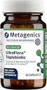 Metagenics UltraFlora Triplebiyotik - Raf-Stable Digestive Supplement with Akkermansia for Gut Health, Microbiome & Immune Support* - Contains Prebiyotik, Probiyotik & Postbiyotik - 30 Capsules