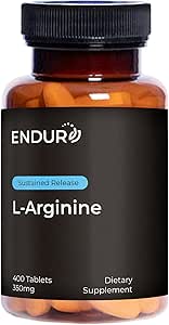 Endur L-Arginine, Healthy Blood Flow & Heart Function Supplement, Supports Exercise Performance & Immune Health, Gluten Free, 350mg (400 Tablets)