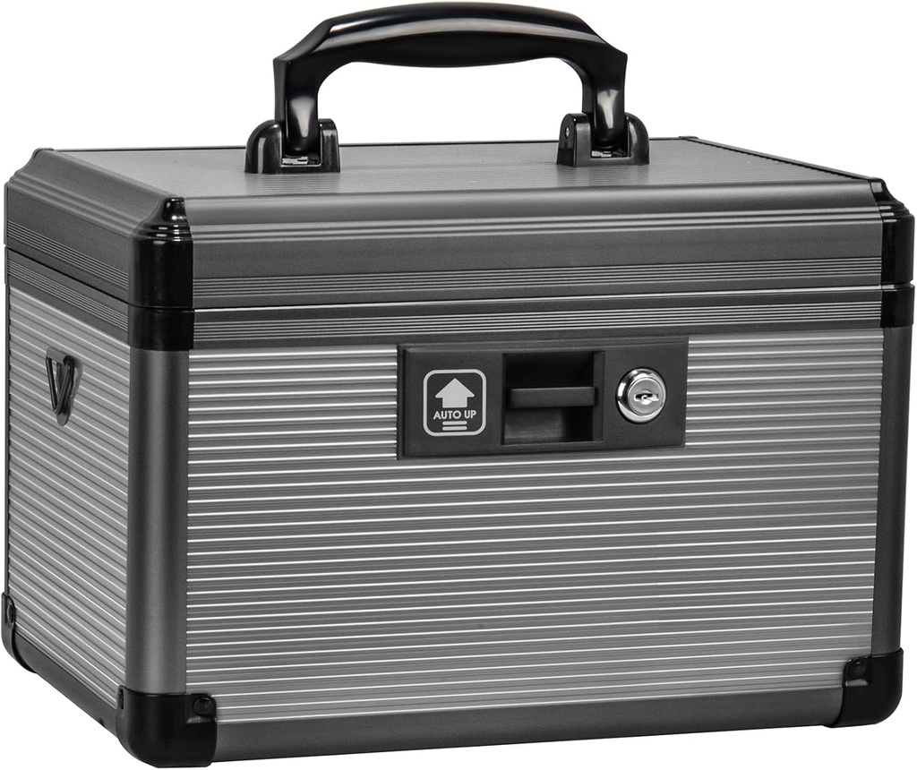 Medical Lock Box, Alluminum Alloy Box for Drug,First Aid Box with a Beamable Tray to Store Medicines & Pills for Home, Black 12 * 7.68 * 7.87 Perfect