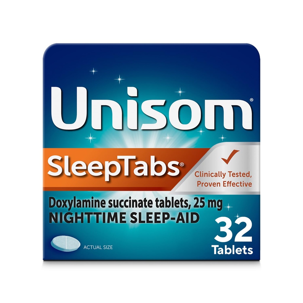 Unisom SleepTabs, Nighttime Sleep- Aid, Ηλεκτρική Δοξυλαμίνη, 32 δισκία