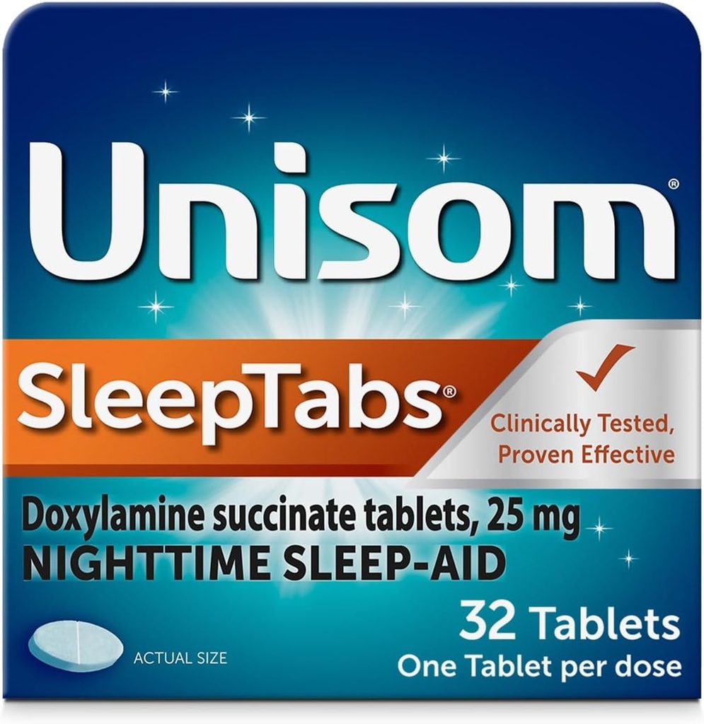Unisom SleepTabs, Nighttime Sleep-aid, Doxylamine Succinate, 32 Tablet