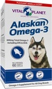 Vital Planet - Alaskan Omega-3 Fish Oil Supplement for Dogs with 600 mg of Omega-3, High in DHA and EPA from Sustainably Harvested Wild Caught Cold Water Fish, 60 Vanilla Softgels