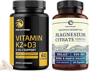 Βιταμίνη D3 K2 5000 IU (60ct) & Μαγνήσιο Κιτρικό 500 MG (60ct) 