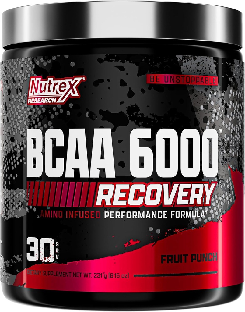 Nutrex Research - BCAA Toz 6000 Amino asit - BCAA'ların 6 Gramleri Post Workout Recovery & Kas Büyümesi için Tamamlandı - Amino Energy Workout Recovery Drink (Fruit Punch - 30 Hizmet)