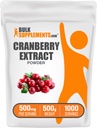 BulkSupplements.com Cranberry Extract Toz - Cranberry Flavoring Toz, Vaccinium Macrocarpon Meyvesinden Kaynaklandı - Vegan & Gluten Free, 500 mg per Service, 500g (1.1 lbs)