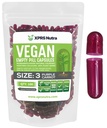XPRS Nutra μέγεθος 3 άδεια κάψουλες - 100 κόμης άδειος Vegan - χορτοφαγικά άδεια χάπια - DIY κάψουλες λαχανικών γεμίζουν - Veggie χάπια καπάκια (Purple Carrot)