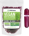 XPRS Nutra Boyutu 3 Boş Kapsüller - 100 Kont Boş Vegan - Vejetaryen Boş Pills - DIY Sebze Kapsülü - Veggie Pill Caps (Purple Carrot)