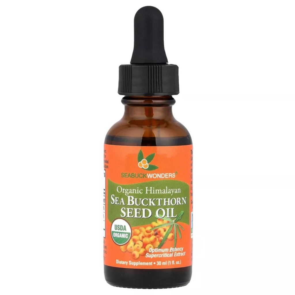 SeabuckWonders Sea Buckthorn Seed Oil,% 100 sertifikalı Organik, 1 FL OZ