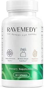 Rave Aid Supplement - Konser & Festival Essentials Supplement with NAC 500 mg | Doktor 5-HTP-Free Formula | Parti Vitaminleri ve Immune Destek | Müzik Festivali Rave Kit - 60 Capsules
