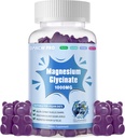 Magnesium Glycinate Gummies 1000mg - Sugar Free Magnesium Potassium Supplement with Vitamin D, B6, CoQ10 for Calm Mood & Sleep Support - 60 Blueberry Gummies