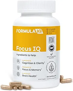 FIQ - Focus IQ - Memory ve Focus için Beyin Supplements - Memory Supplements - Cognitive Support - 60 Capsules