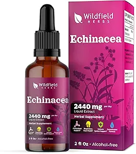 Sıvı Echinacea Ekstraksiyon - Echinacea Root Drops Tincture 2440 mg (Echinacea purpurea) Herbal Supplement Absorbs Capsules, 1 Ay Supply, 84 Hizmet, Alkol Özgür - 2 Oz, 1 Paket