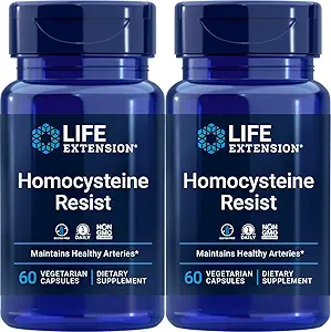 Life Extension Homocysteine Direnç, 60 Vejetaryen Capsules (Pack of 2) Vitamin B2, B6 & B12 + Folate - Once-Daily, Non-GMO, Gluten-Free-Free-GMO, Gluten-Free-Free