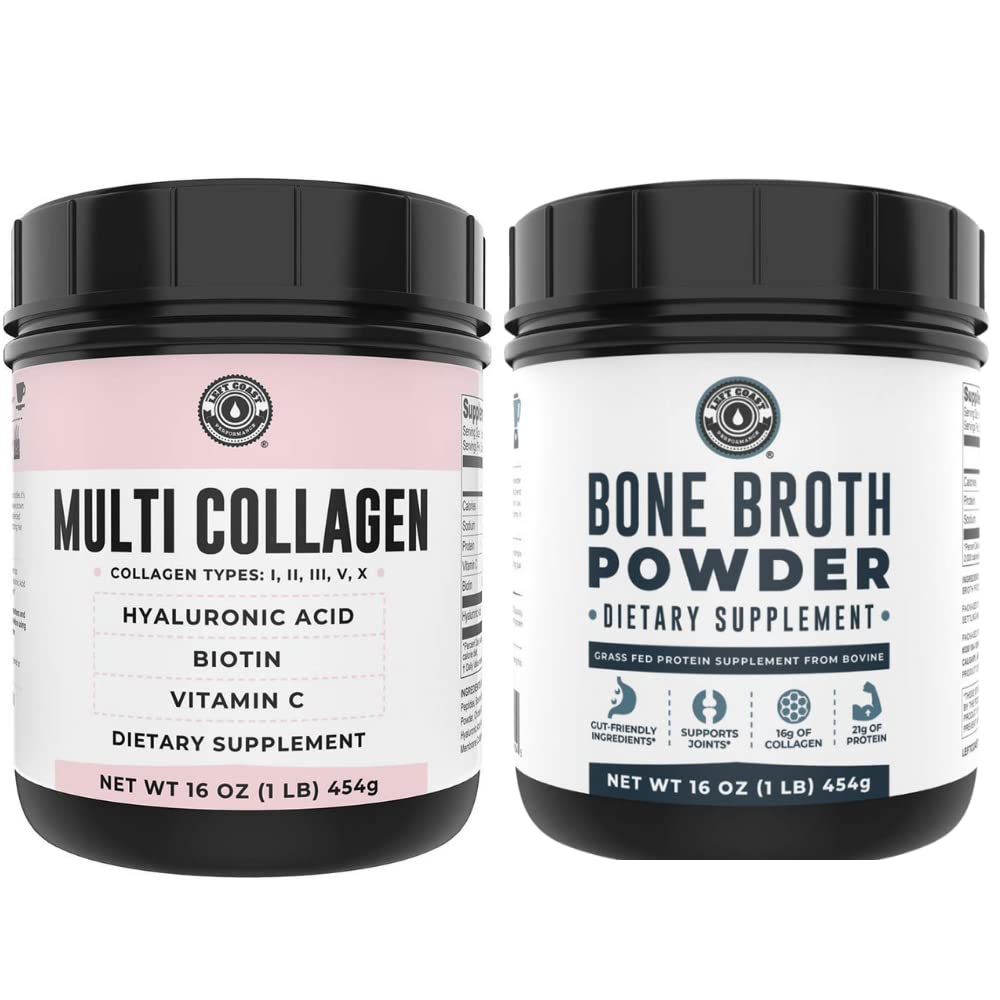 Left Coast Performance Pure Bone Broth ve Multi Collagen Toz Ortak, Saç, Skin ve Nails Support