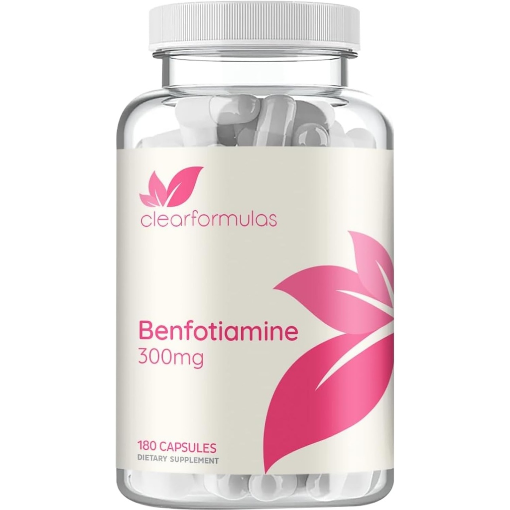 Yüksek Aborpsiyon Vitamin B1 Benfotimin 300 mg - Glycation Heart ve Nerve Support için Benfotiamine Supplement - Vegan Non-GMO & Gluten Free Fat ► Thiamine B1 Supplement (180 Hizmet)