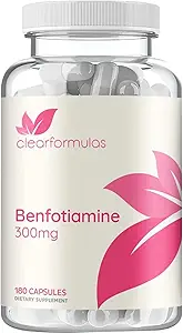 Yüksek Aborpsiyon Vitamin B1 Benfotimin 300 mg - Glycation Heart ve Nerve Support için Benfotiamine Supplement - Vegan Non-GMO & Gluten Free Fat ► Thiamine B1 Supplement (180 Hizmet)
