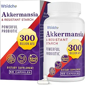 300 Billion AFU Akkermansia Probiotic | GLP-1 Supplement for Women & Men, Akkermansia Muciniphila for GLP-1, Digestive, Gut, Immune, Enhances Gut Digestive Lining function, Akka Superbiotics - 60 Caps