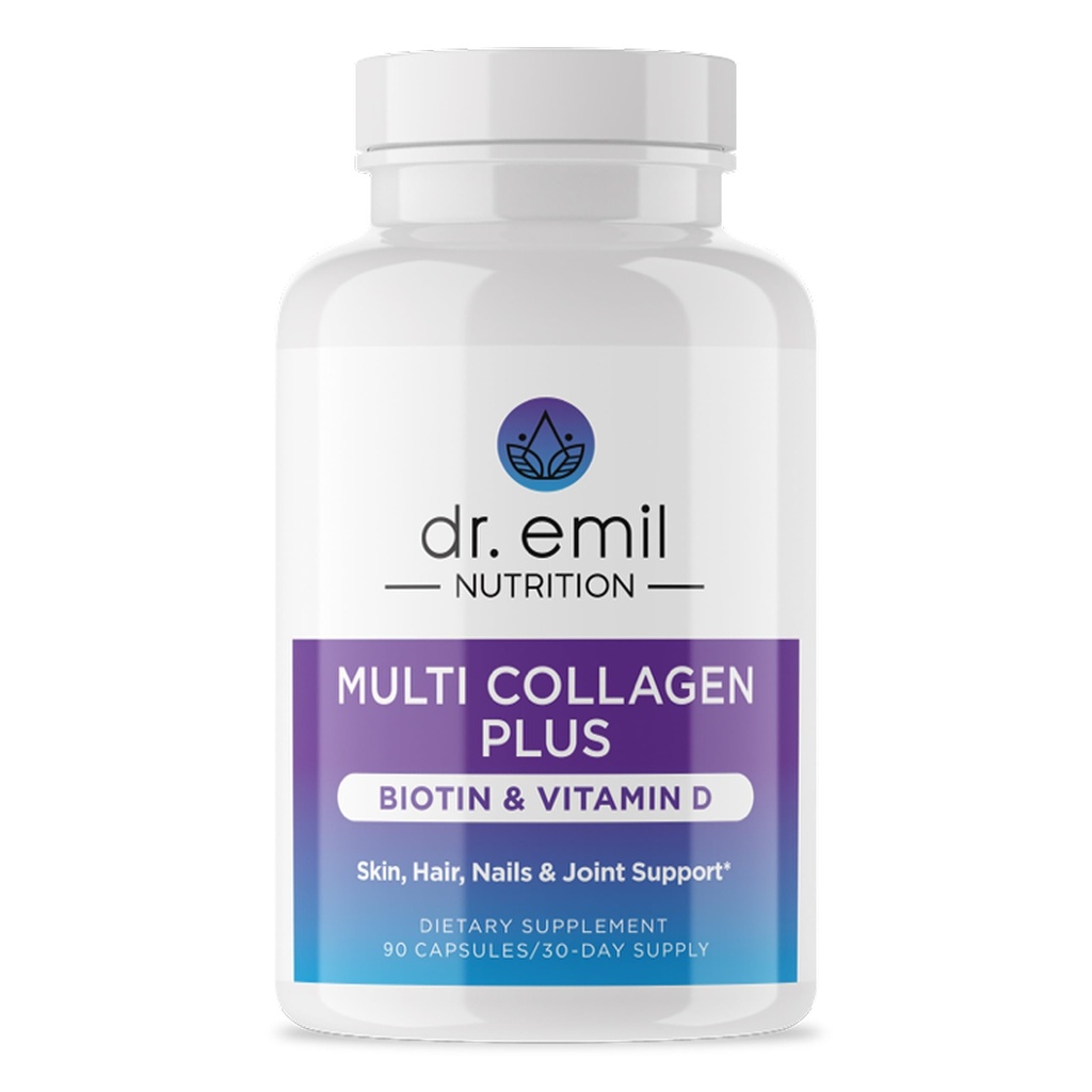 DR. EMIL NUTRITION Multi Collagen Peptides Plus Biotin ve Vitamin D - Biotin ve Collagen Supplements for Hair Skin and Nails - Biotin Pills for Hair Growth