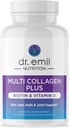 DR. EMIL NUTRITION Multi Collagen Peptides Plus Biotin ve Vitamin D - Biotin ve Collagen Supplements for Hair Skin and Nails - Biotin Pills for Hair Growth