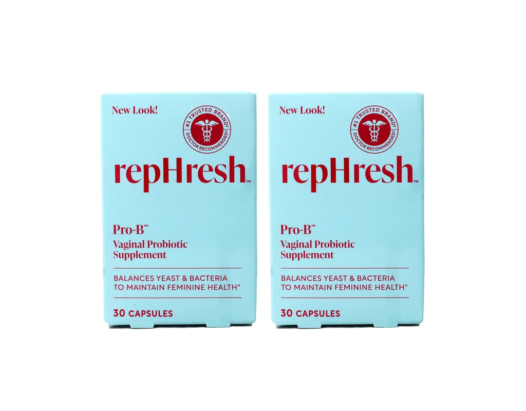 Rephresh Pro-B Probiotic Feminine Supplement, 30 Κάψουλες Count (πακέτο του 2)