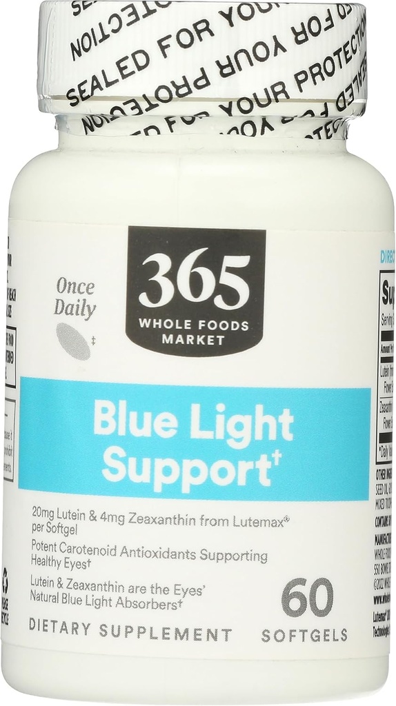 365 by Whole Foods Market, Λουτεΐνη 20mg με Ζεαξανθίνη 1mg, 60 Count