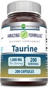 İnanılmaz Formulas Taurine 1000 Mg, 200 Capsules Amino Asit Supplement | Non-GMO | Gluten Free | Made in USA