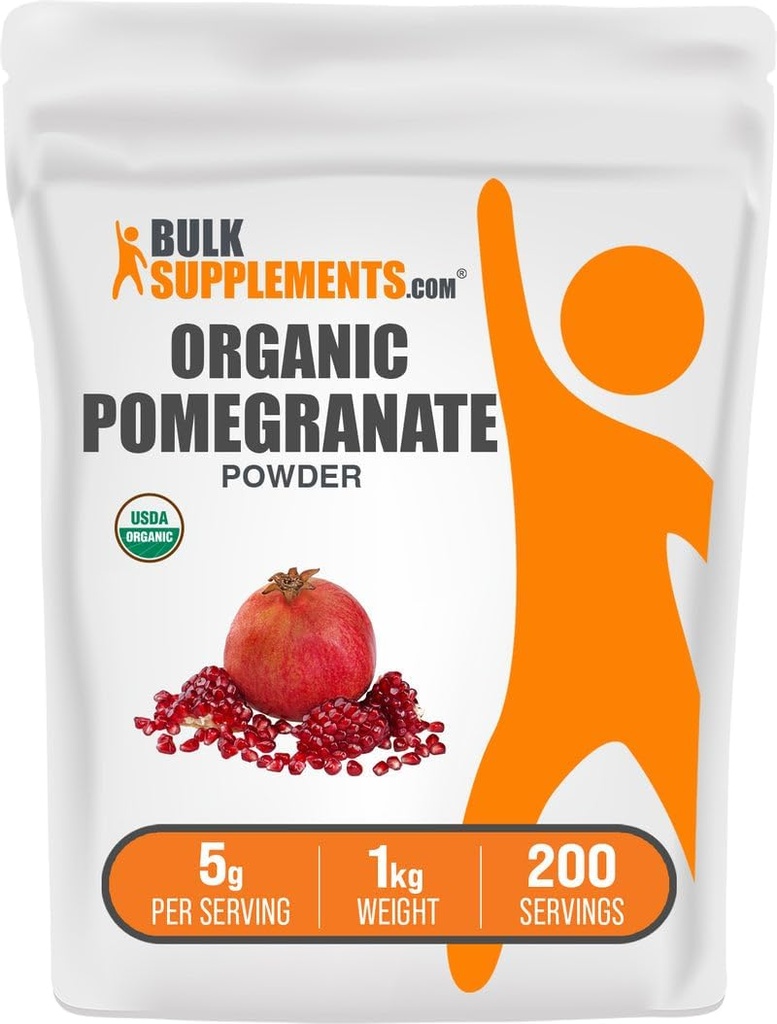 BulkSupplements.com Βιολογικό Ρόδι σε σκόνη - Ρόδι συμπλήρωμα για την υποστήριξη του ανοσοποιητικού, φυτικό συμπλήρωμα - Χωρίς γλουτένη, 5g ανά Σερβίρισμα, 1kg (2,2 lbs) (πακέτο των 1)