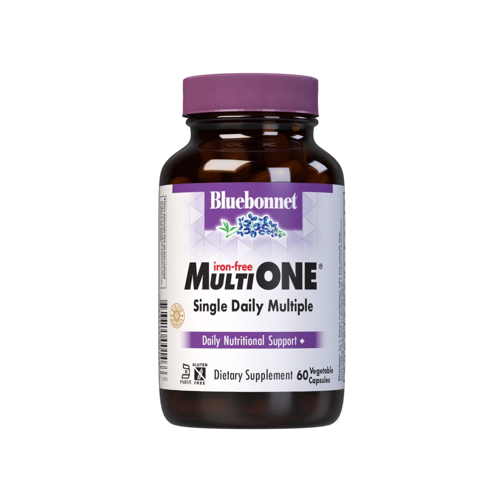Bluebonnet Beslenme Multi One (iron Free) Sebze Kapsülleri Tamamlanan Full Spectrum Multi, B Vitaminleri, Genel Sağlık, Gluten Ücretsiz, süt ücretsiz, kosher, 60 Sebze Kapsülleri, 2 Ay Supply Capsules,
