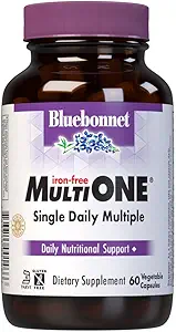 Bluebonnet Nutrition Multi One (Siron Free) Κάψουλες λαχανικών για πλήρες πλήρες φάσμα πολλαπλών, βιταμίνες Β, γενική υγεία, χωρίς γλουτένη, χωρίς γάλα, kosher, 60 κάψουλες λαχανικών, 2 μήνες προμήθεια