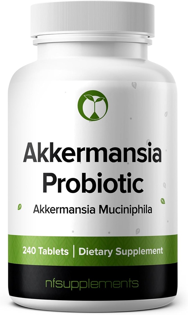 Akkermansia Muciniphila Probiyotik Supplement 240 Tablet 100 Milyon AFU Probiyotiks for Men & Women Supports Intestinal Digestive & Gut Health (240, Akkermansia Muciniphila)