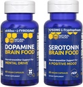 NATURAL STACKS Serotonin Beyin Gıdası + Dopamine Beyin Gıdası - Olumlu Bir Mood & Ruh Drive * - 120 Toplam Capsules