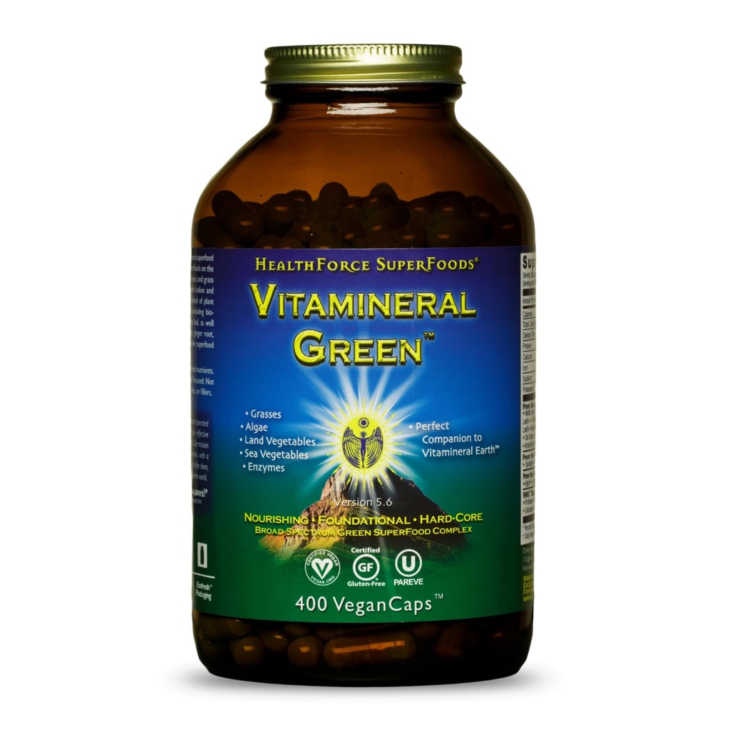 SAFORCE SFOODS Vitamin Green - Mineral Supplement for Immune & Thyroid Support - Green Toz Supplement with Materialss from the Land - Gluten-Free & Vegan - 400 Capsuleseral Green - Mineral Supplement for Immune & Thyroid Support - Green Toz Supplement with Materialss from The Land - Gluten-Free & Vegan - 400 Capsules